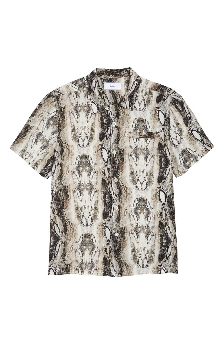 Ovadia Python Print Button-Up Shirt, Main, color, 