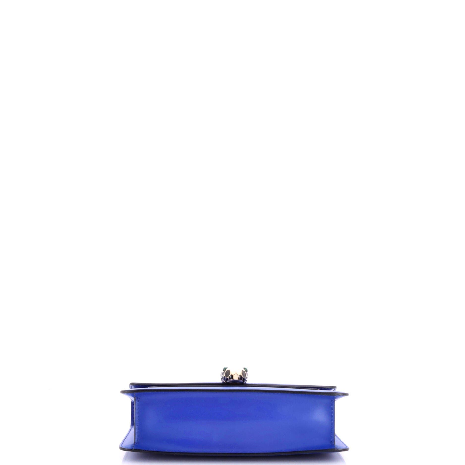 Serpenti Forever Shoulder Bag Leather Small, Alternate, color, Blue