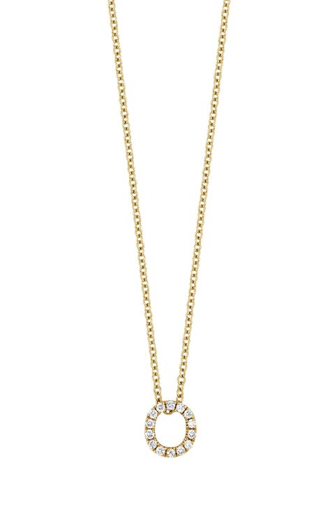 18k Gold Pavé Diamond Initial Pendant Necklace