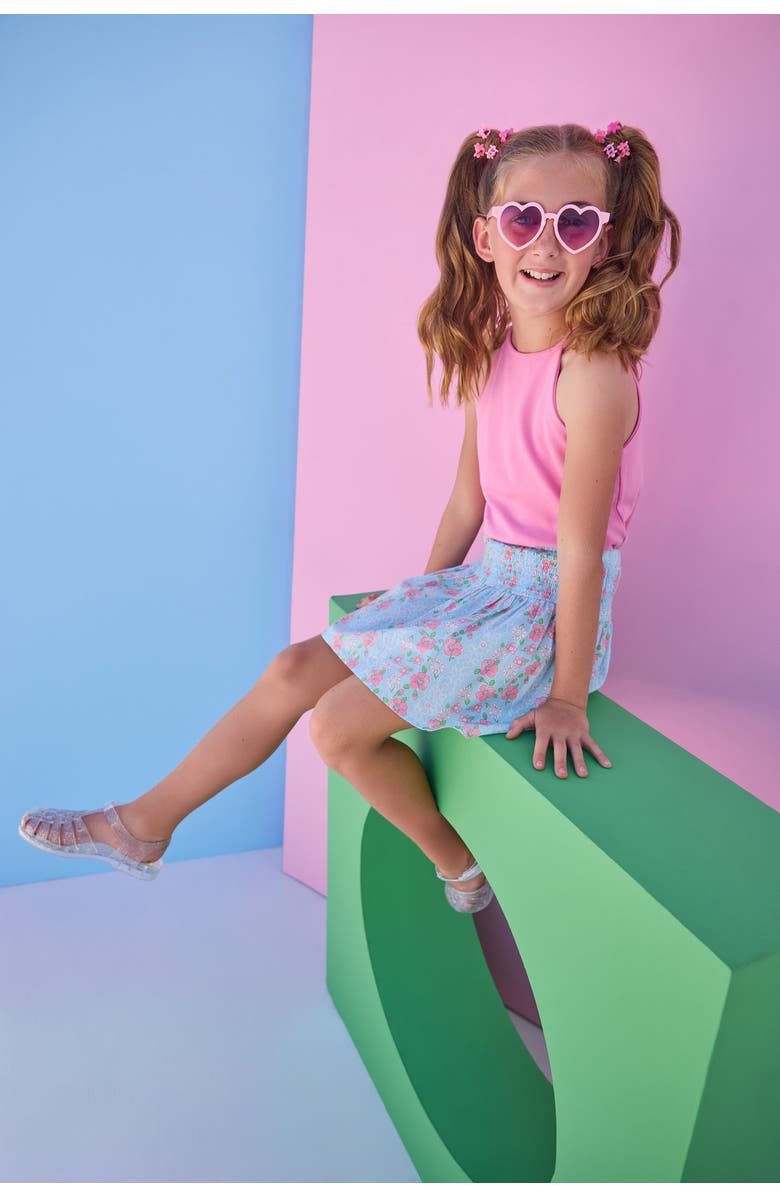 BISBY Kids' Shirred Circle Skirt, Alternate, color, Meadow Marguerite Floral