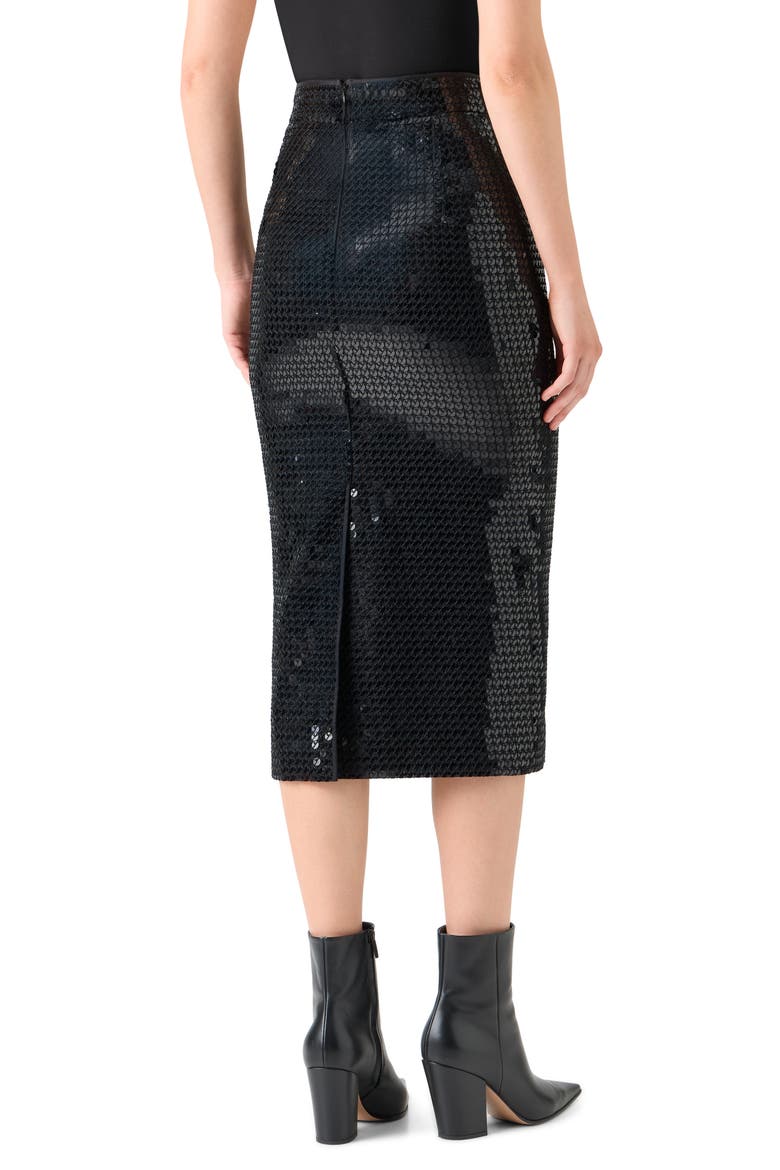 Sequin Pencil Skirt, Alternate, color, BLACK