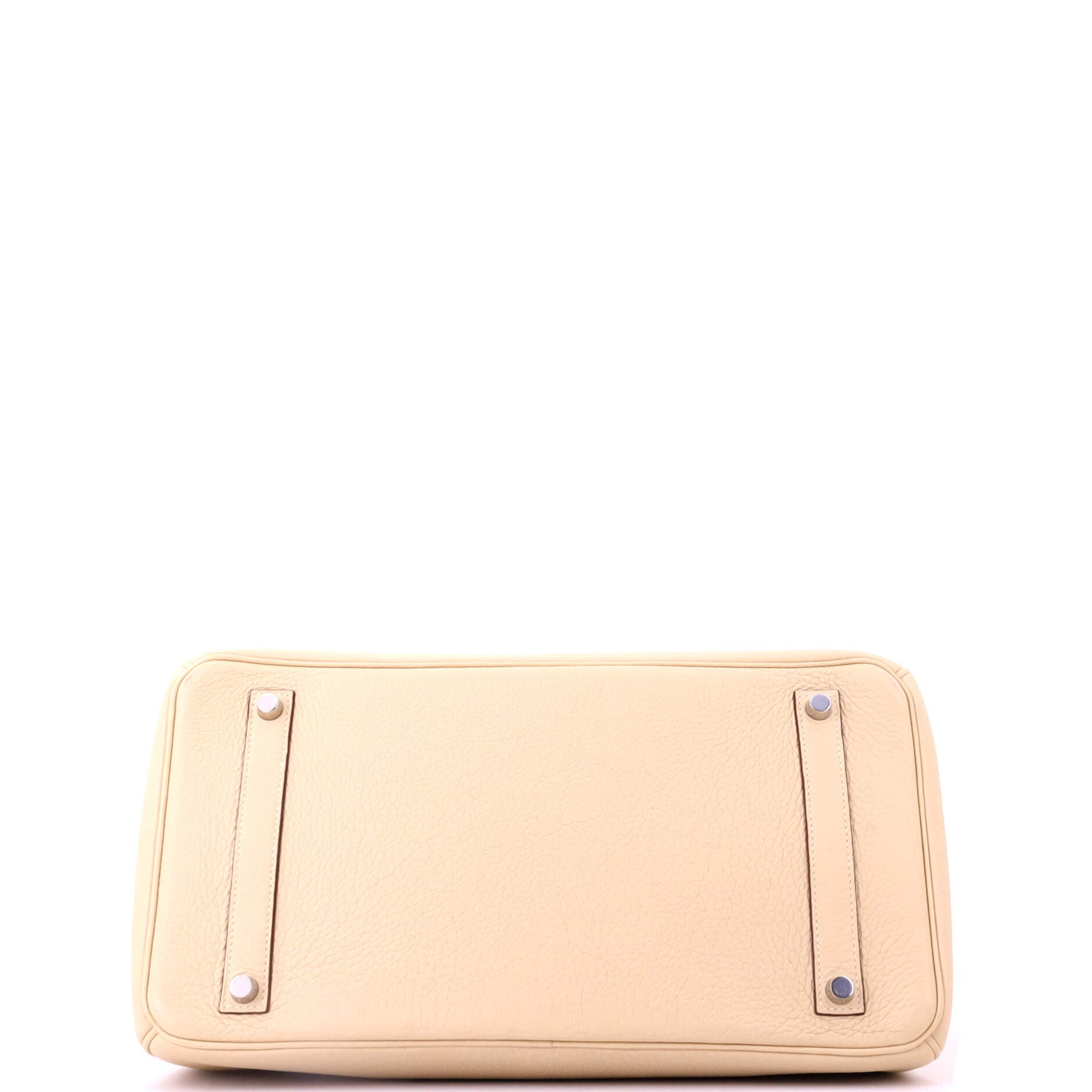 Pre-Owned Hermes Birkin Handbag Light Clemence with Palladium Hardware 35, Alternate, color, Parchemin