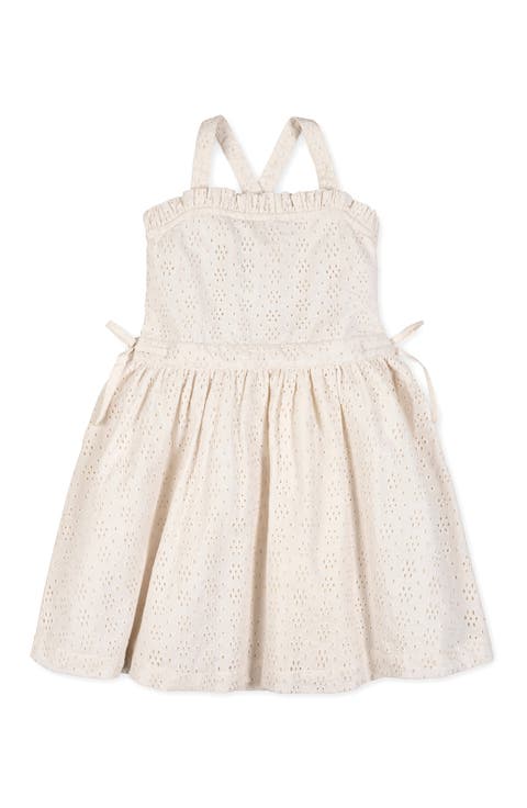Kids' Organic Ruffle Edge Eyelet Apron Dress (Toddler, Little Kid and Big Kid)