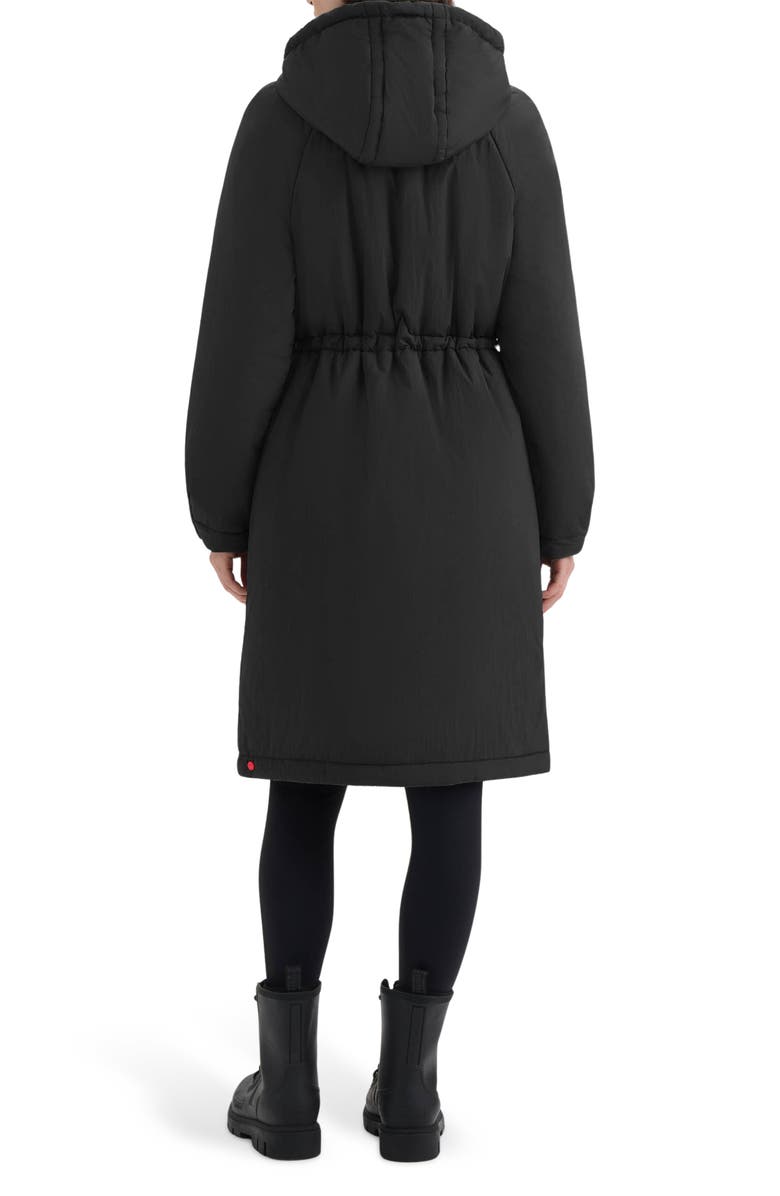 Hunter Isabelle Water Repellent Crinkle Padded Coat, Alternate, color, Black