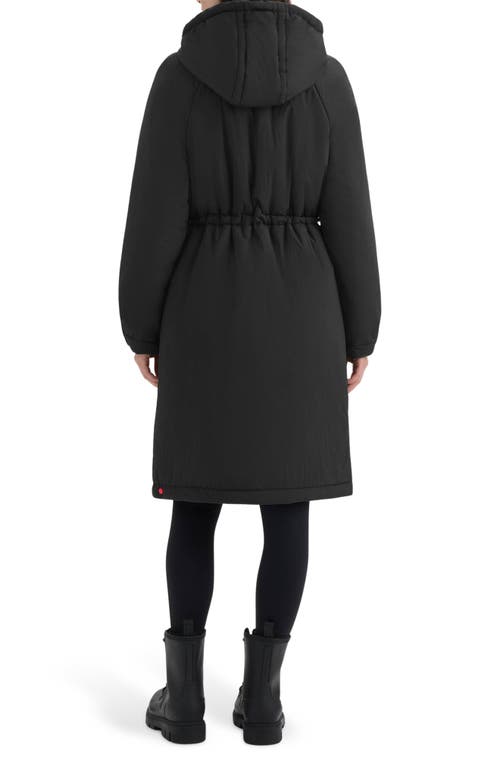 Hunter Isabelle Water Repellent Crinkle Padded Coat In Black