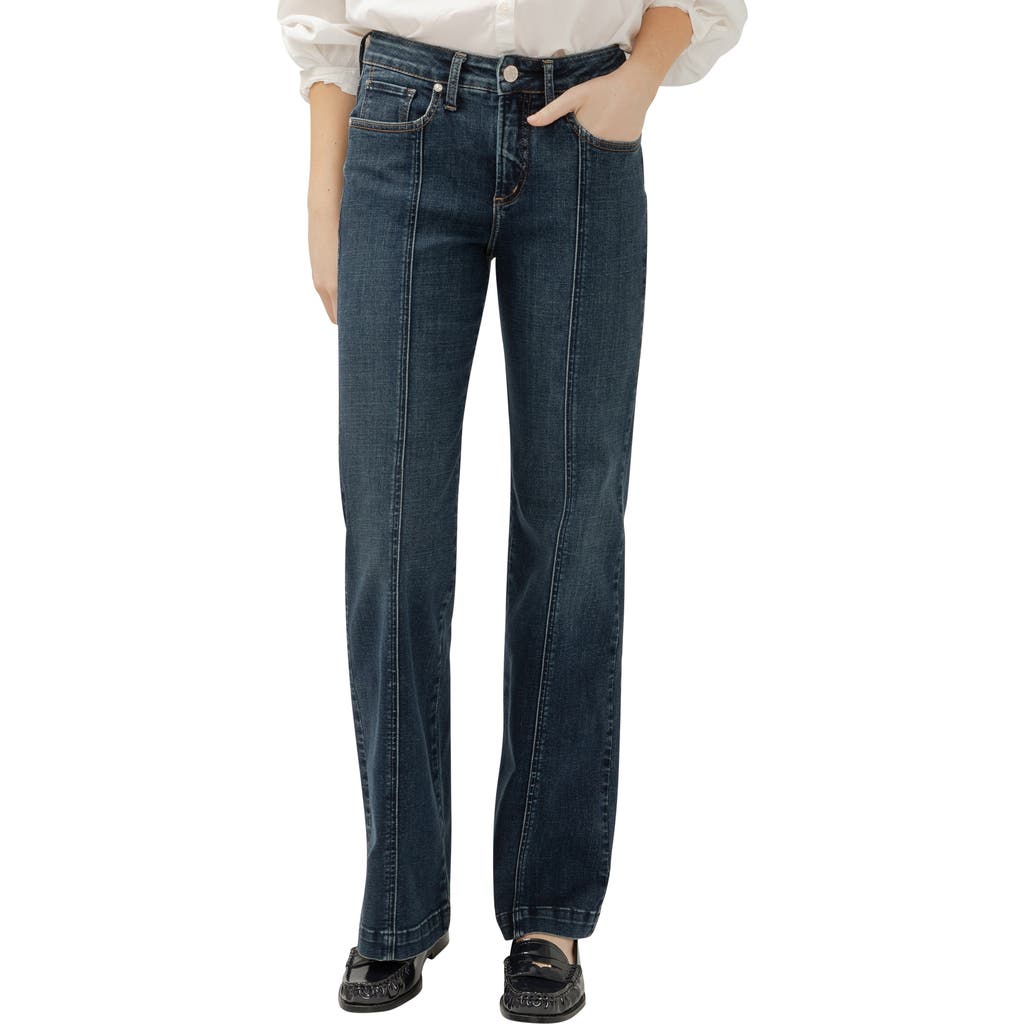 Silver Jeans Co. Avery High Waist Front Seam Straight Leg Jeans in Soul  product