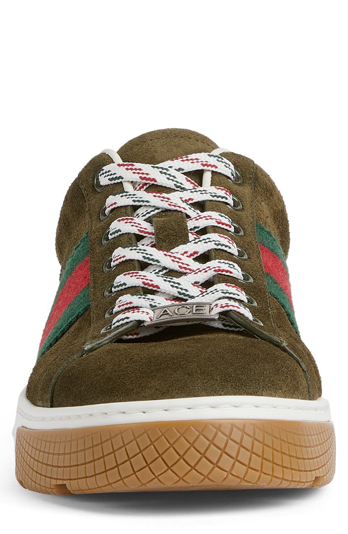 Gucci Ace Sneaker, Alternate, color, Dark Green Bottle