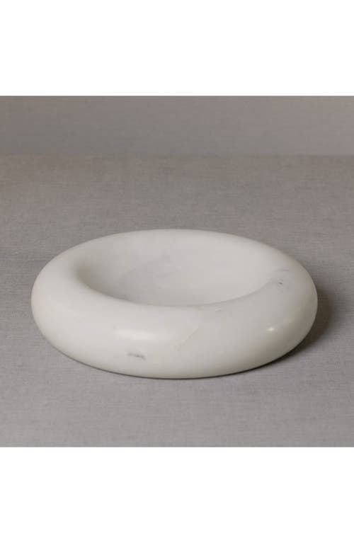 Zodax Monza Curved Round Marble Bowl In White