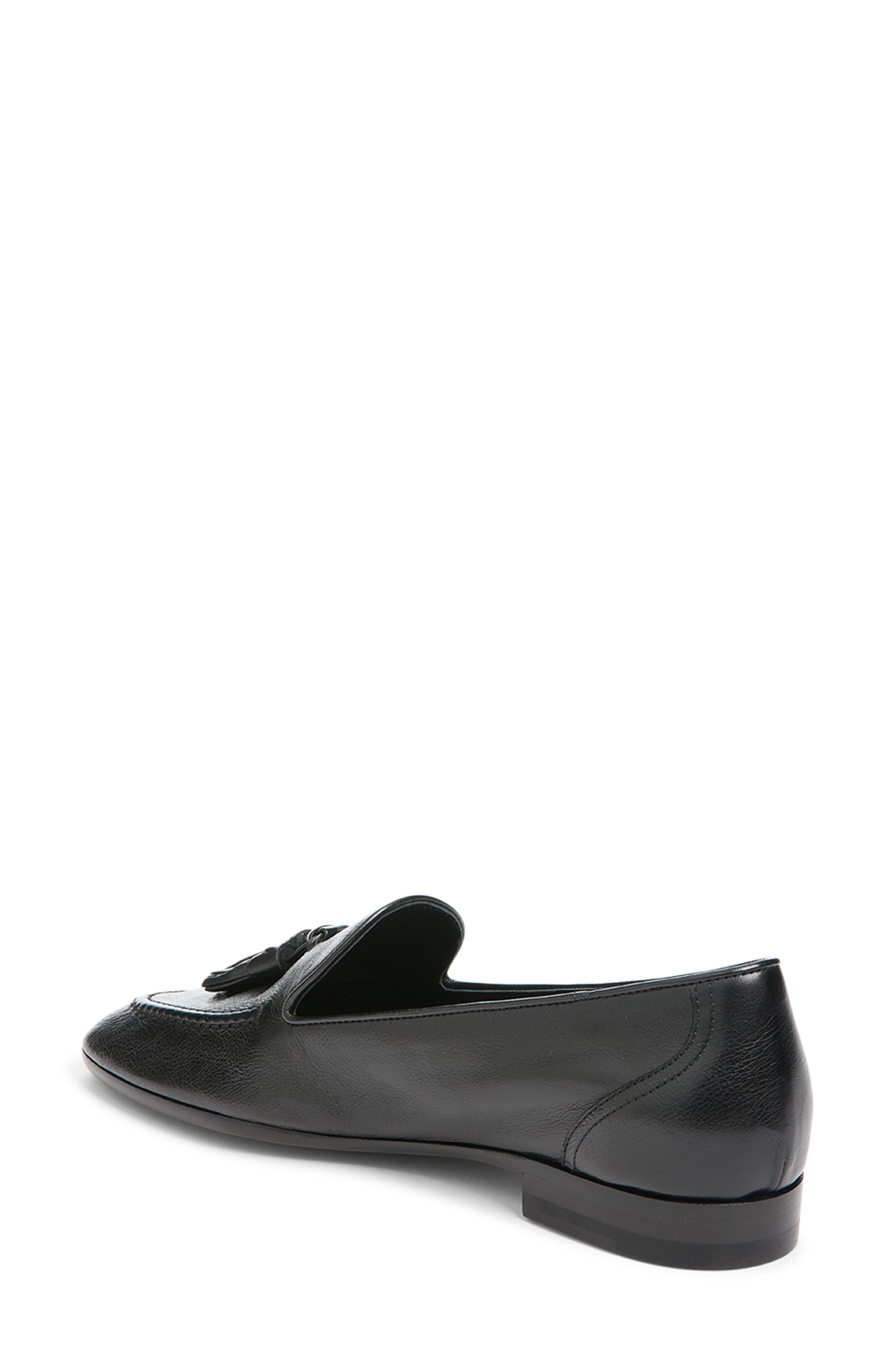 Caden Leather Loafer, Alternate, color, BLACK