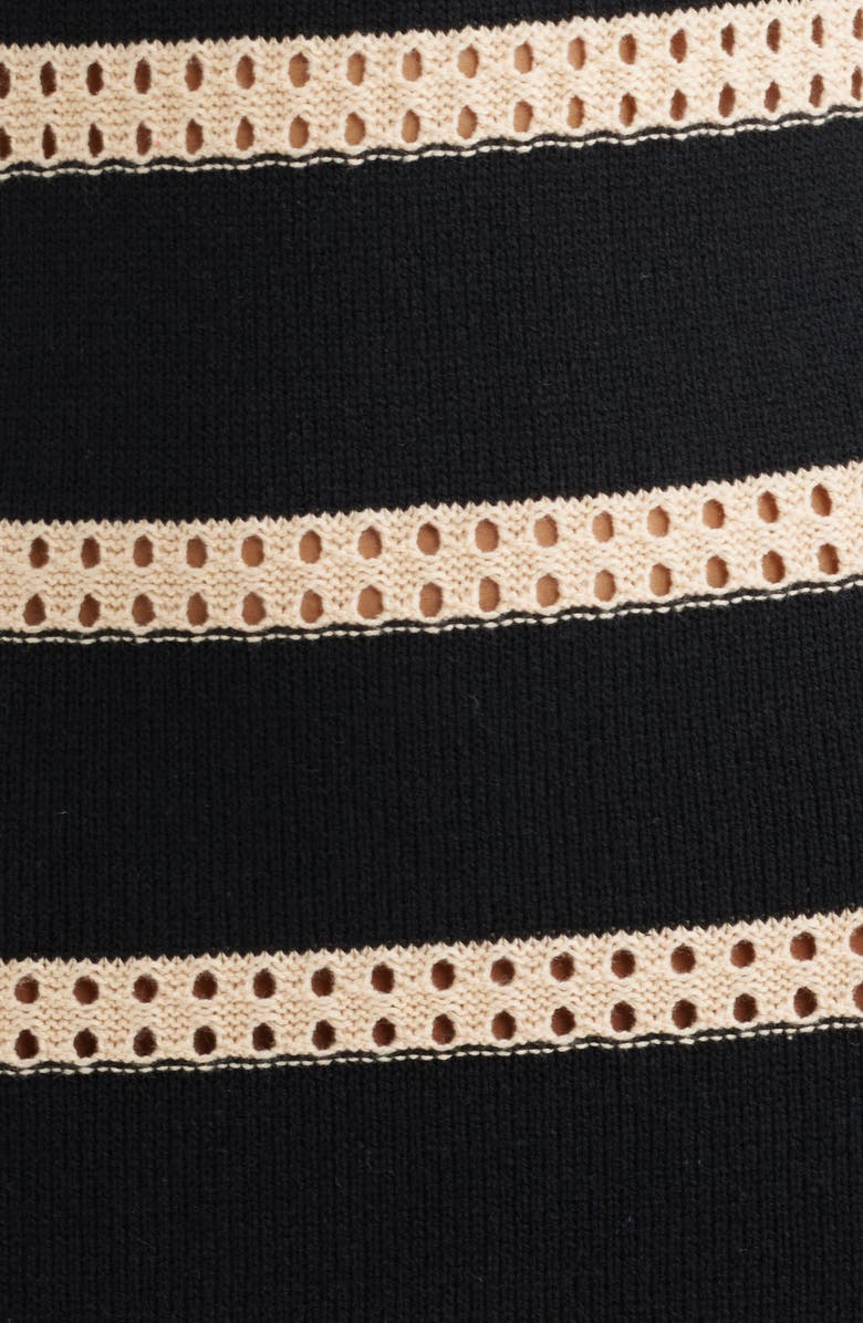 Rails Ana Stripe Cotton Blend Knit Midi Dress, Alternate, color, Black Oat Stripe