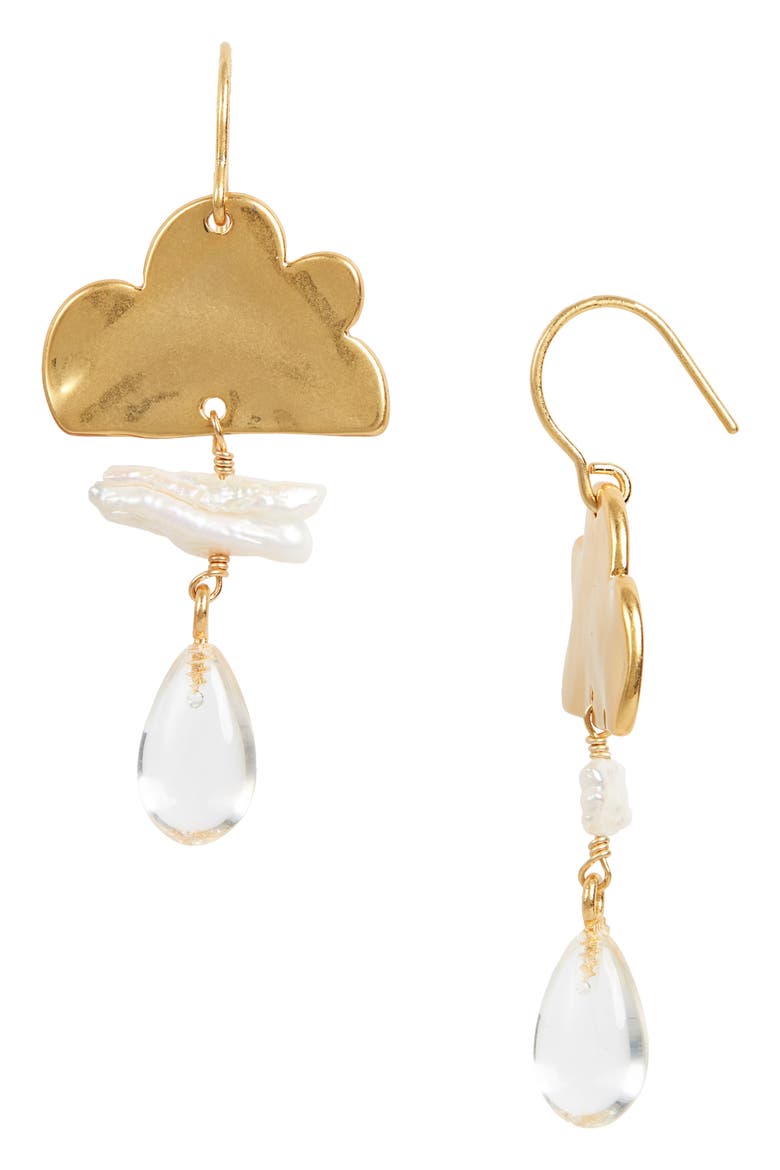 Genuine Pearl Cloudcover Earrings, Main, color, FRESHWATER PEARL MULTI