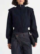 Manière De Voir Delfina Suede Trench-Detail Bomber Jacket