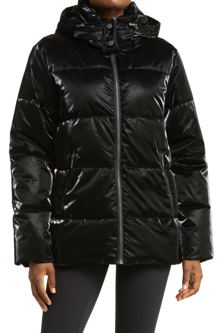 Snow Puffer Jacket with Removable Hood, Alternate, color, BLACK SHINE
