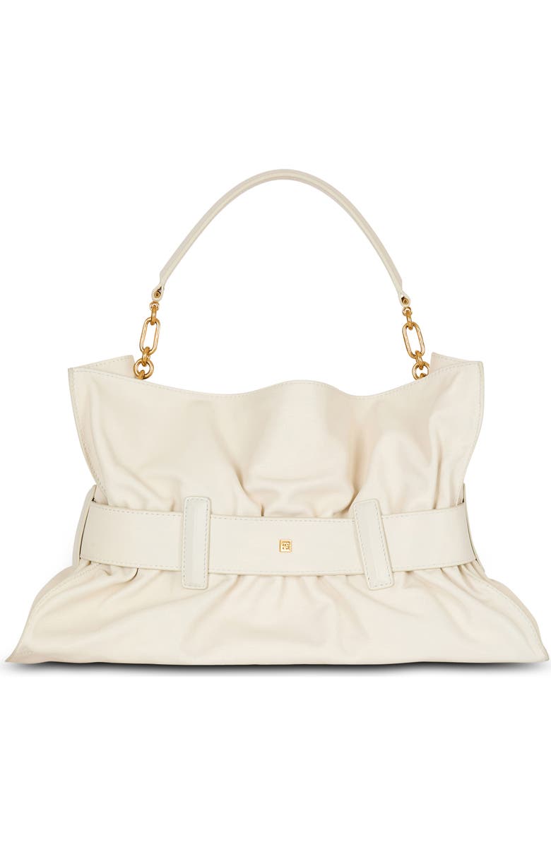 Balmain Medium Anthem Leather Tote, Alternate, color, Cream