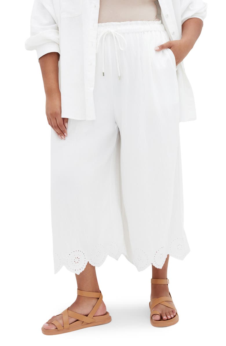 City Chic Alaia Drawstring Pants, Main, color, Ivory