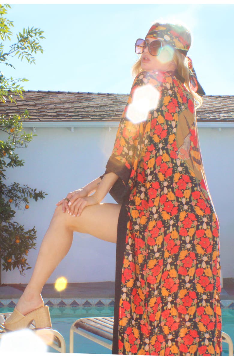 Henelle Silk Bandana, Alternate, color, Night Bloom