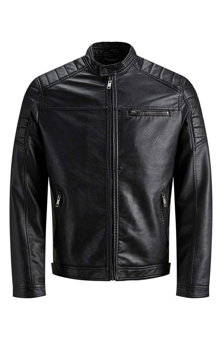 JACK&JONES Rocky Water Repellent Biker Jacket, Alternate, color, 