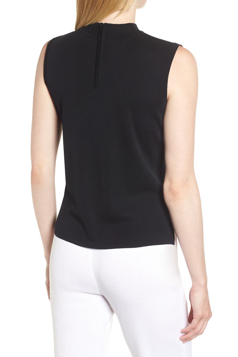 Mock Neck Shell, Alternate, color, BLACK