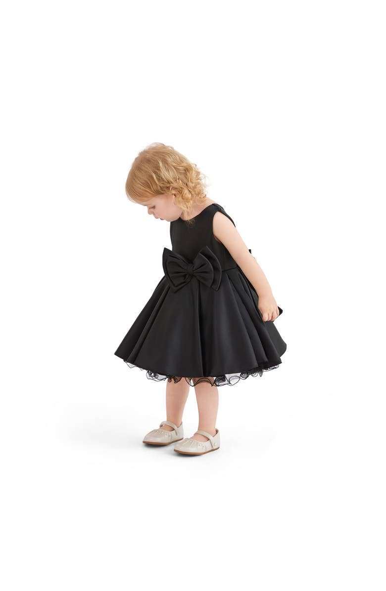 Tulleen Bow Waist Dress, Alternate, color, Black