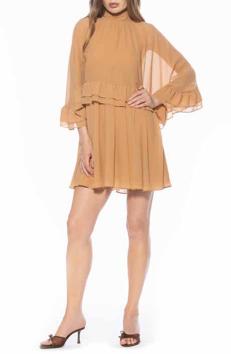 Alexia Admor Vespera Cape Sleeve Chiffon Trapeze Minidress
