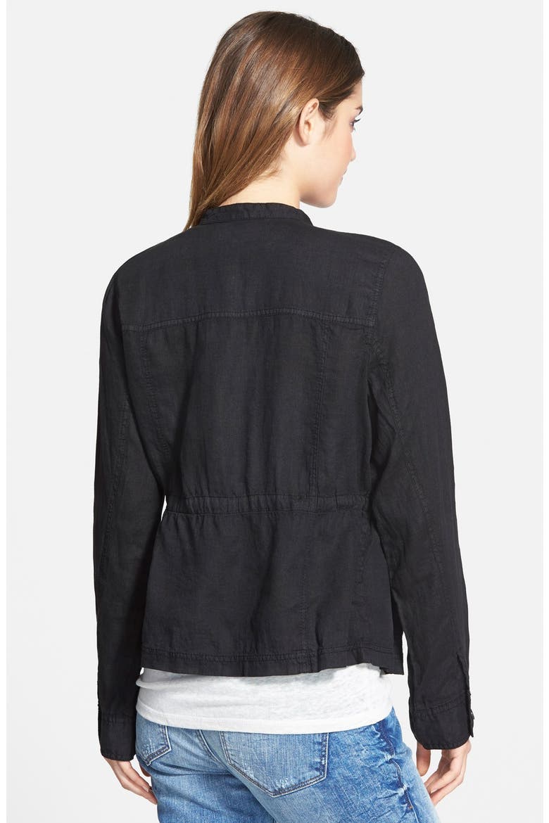 Linen Utility Jacket, Alternate, color, BLACK