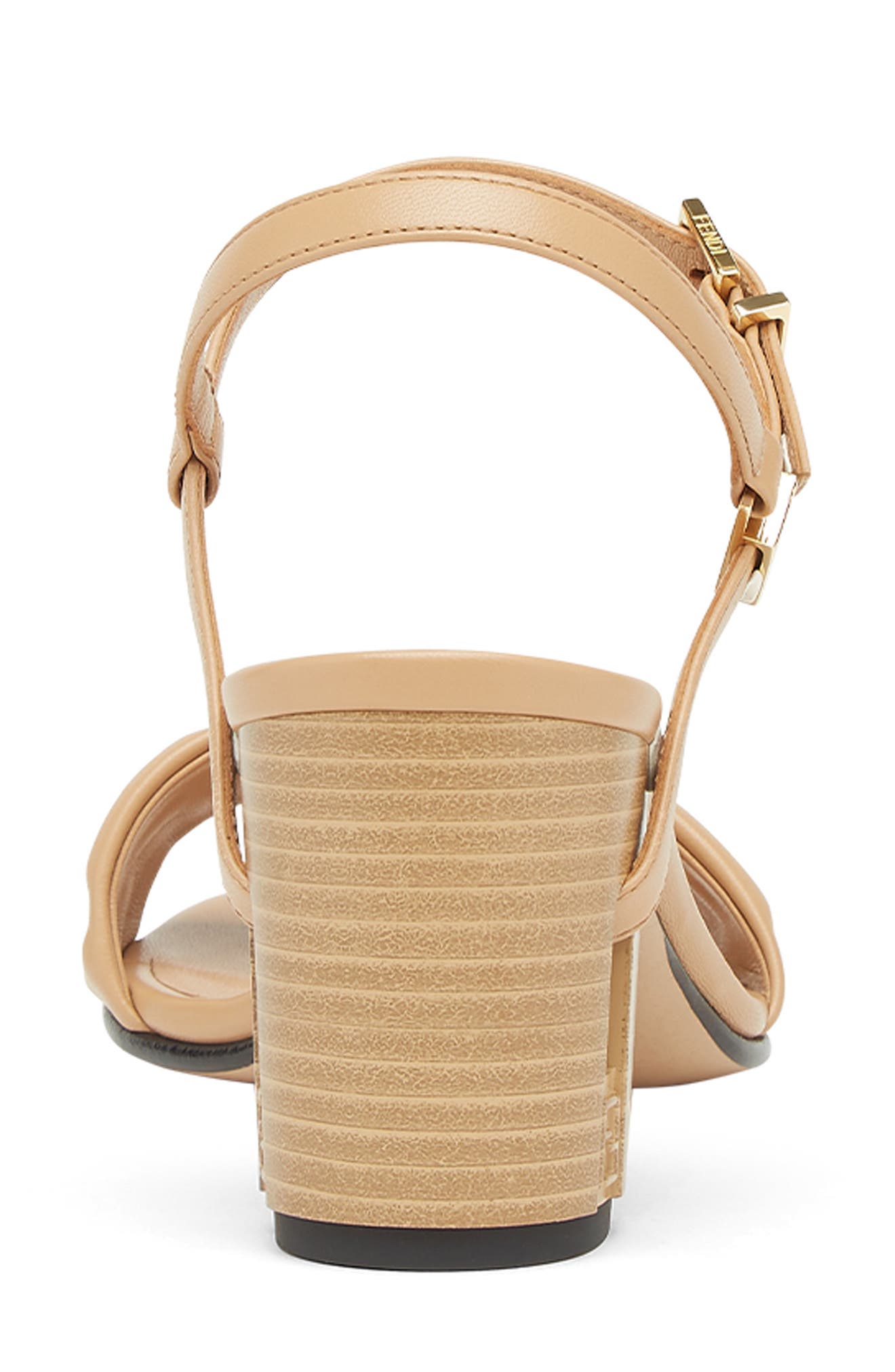 Fendi Delfina Ankle Strap Sandal, Alternate, color, Dark Honey/ Dark Honey