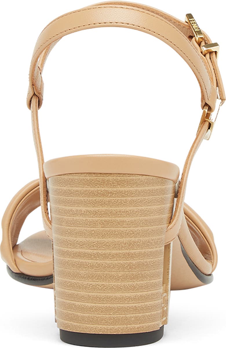 Fendi Delfina Ankle Strap Sandal, Alternate, color, Dark Honey/ Dark Honey