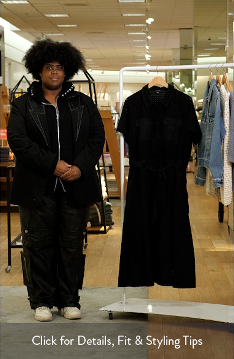 Eyelet Embroidery Midi Shirtdress, sales video thumbnail