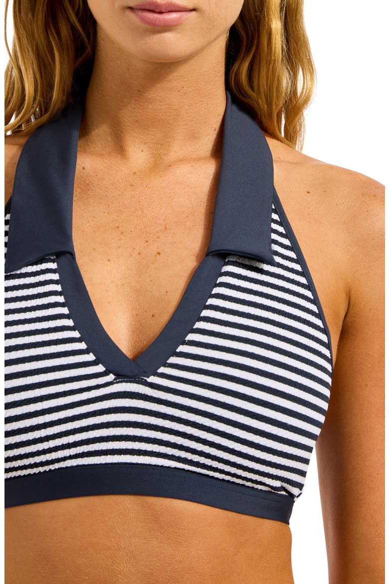 Stripe Collar Bikini Top, Alternate, color, TRUE NAVY