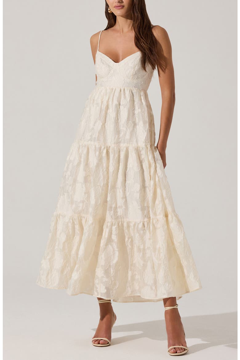 chiffon tiered maxi dress Ophelie Floral Chiffon Tiered Maxi Dress