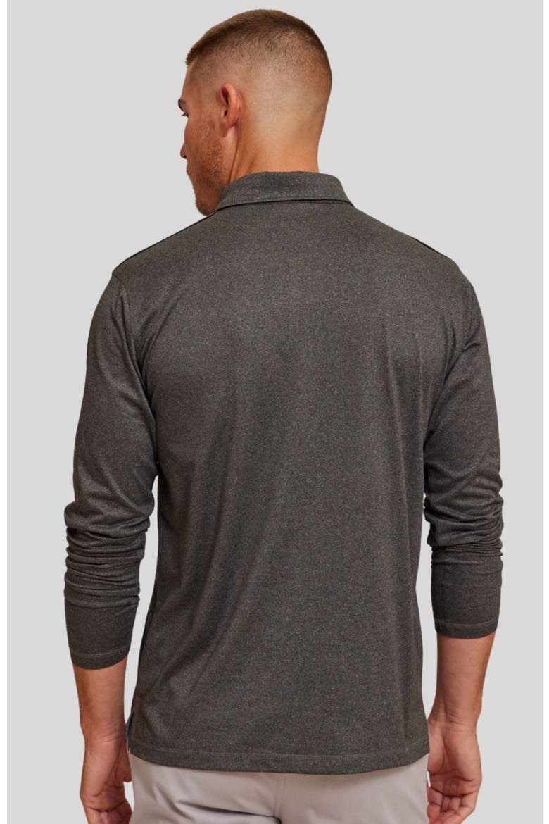 The Voyager Long Sleeve Polo, Alternate, color, Onyx Heather