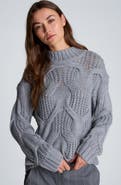 Kenneth Cole Collection Oversized Cable Knit Mock Neck Sweater