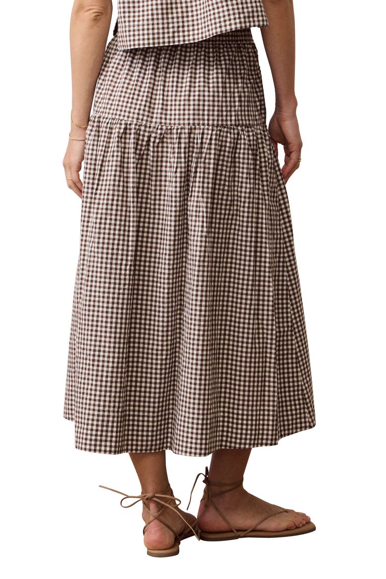 Gia Gingham Pima Cotton Poplin Skirt, Alternate, color, CHOCOLATE GINGHAM