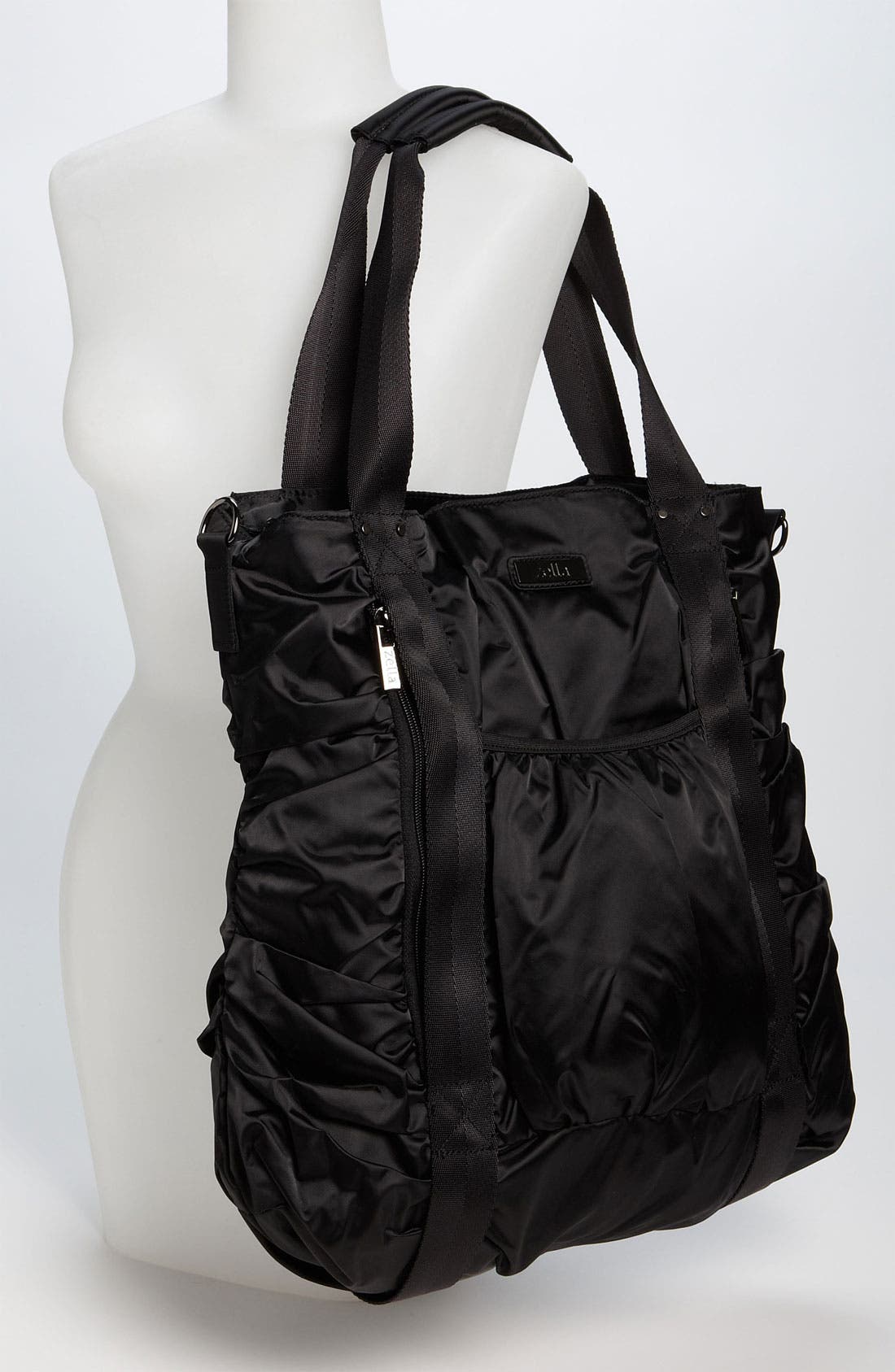 Gathered Tote, Alternate, color, BLACK