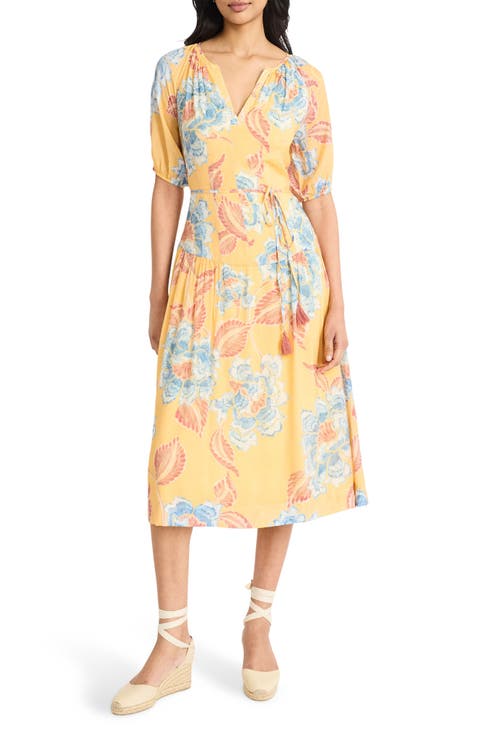 Split Neck Midi Dress