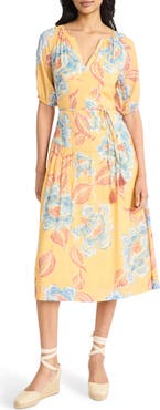 The Good Journey Split Neck Midi Dress