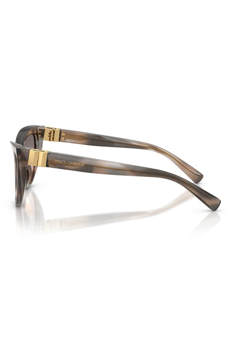 Dolce&Gabbana 52mm Polarized Cat Eye Sunglasses, Alternate, color, Striped Grey