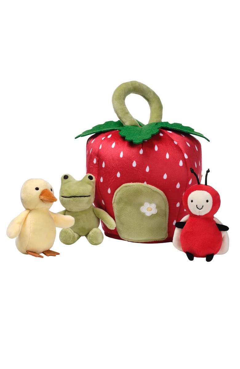 Lambs & Ivy Strawberry Soft Plush Interactive Play Set with Stuffed Animal Toys, Main, color, Red