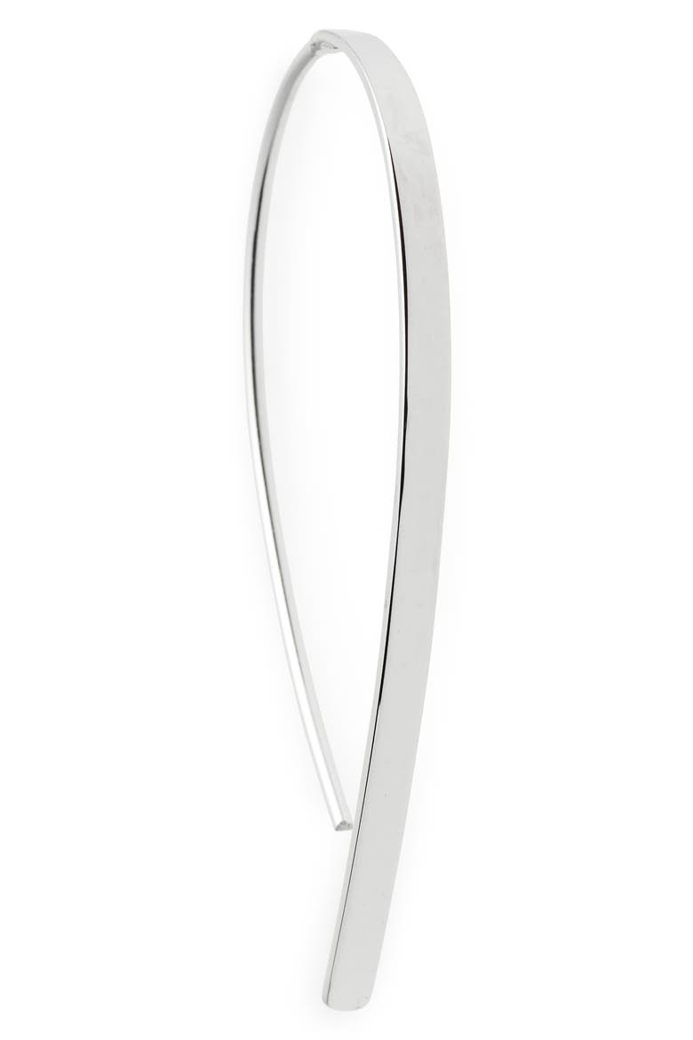 14K Gold Mini Flat Hooked-On Hoop Earrings, Alternate, color, WHITE GOLD