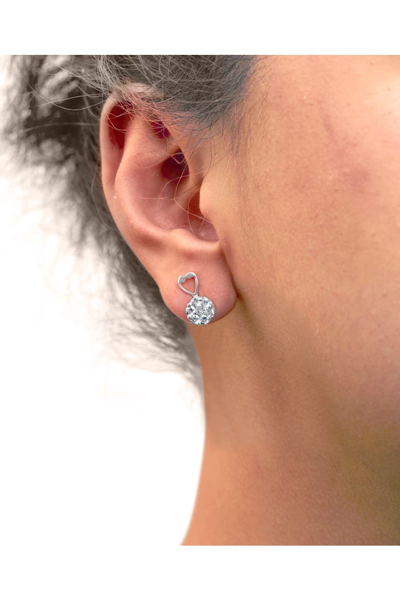 14K White Gold 1 1/4 cttw Round Cut Diamond Earrings, Alternate, color, White