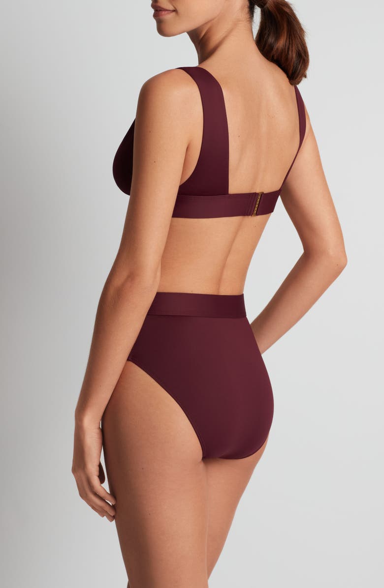 Lauren Ralph Lauren Banded Modern V-Neck Bikini Top, Alternate, color,