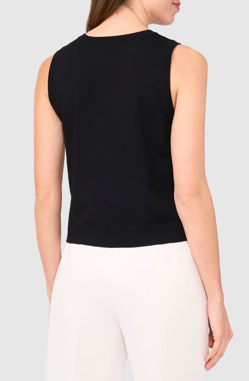 Halogenr Halogen(r) Crewneck Sweater Tank In Rich Black