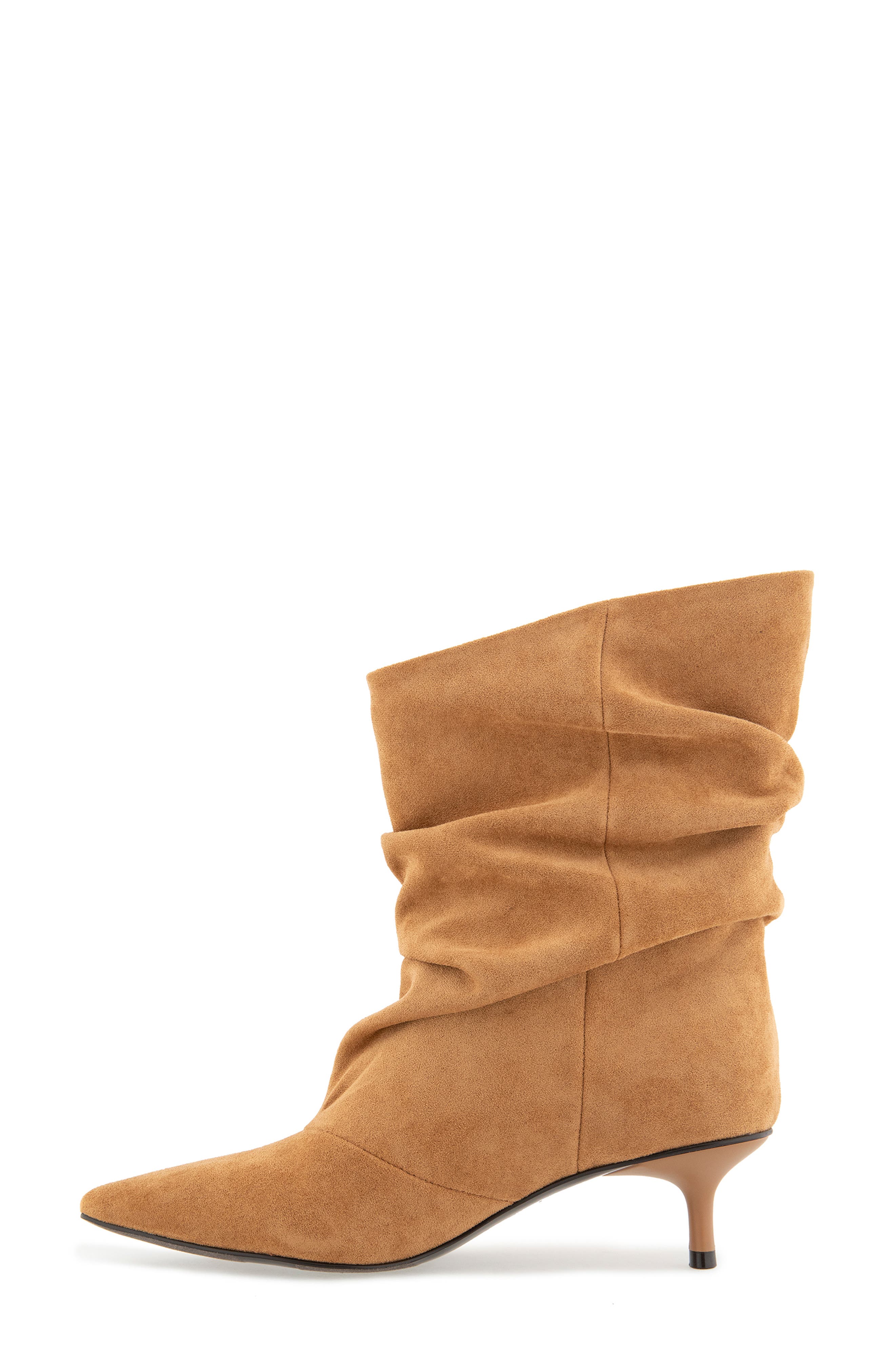 Polina Pointed Toe Slouch Bootie, Alternate, color, DUNE FAUX SUEDE