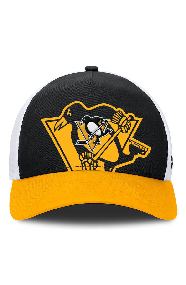 FANATICS Men's Fanatics Black/Gold Pittsburgh Penguins Authentic Pro A-Frame Rink Adjustable Hat, Alternate, color, Black