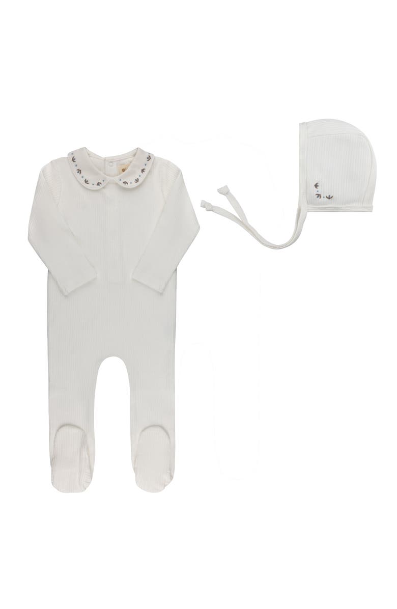 Ely's & Co. Looms Keepsake Collection - Footie + Bonnet, Alternate, color, Ivory/Blue