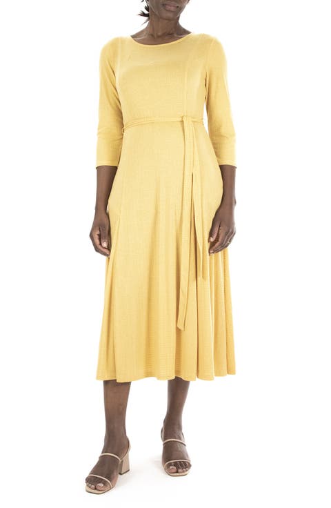 Sylvia Belted Knit Midi Dress