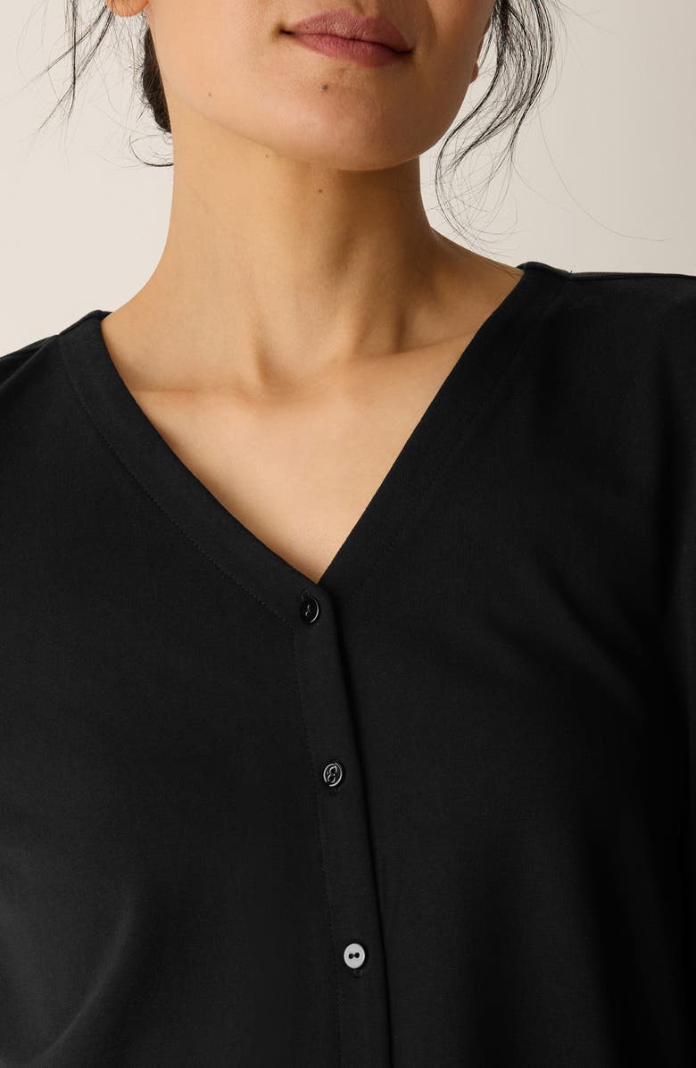 Eileen Fisher Boxy Button-Up Top, Alternate, color, Black