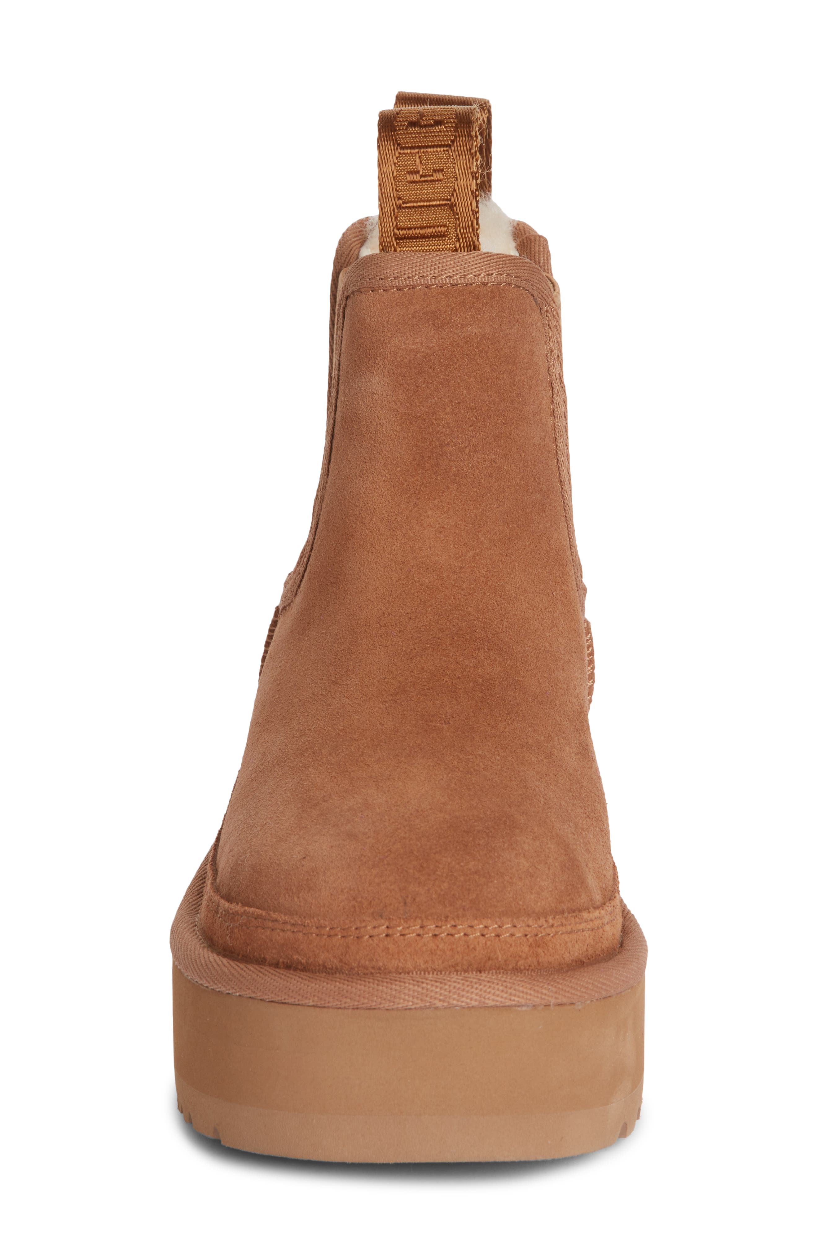 UGG<sup>®</sup> Kids' Neumel Water Resistant Genuine Shearling Platform Chelsea Boot, Alternate, color, 