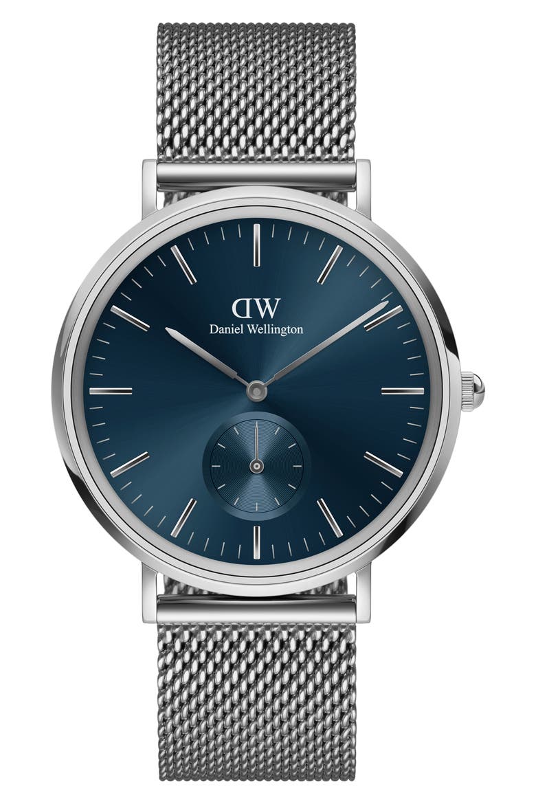 Classic Multi Eye Mesh Strap Watch, 40mm, Main, color, SILVER