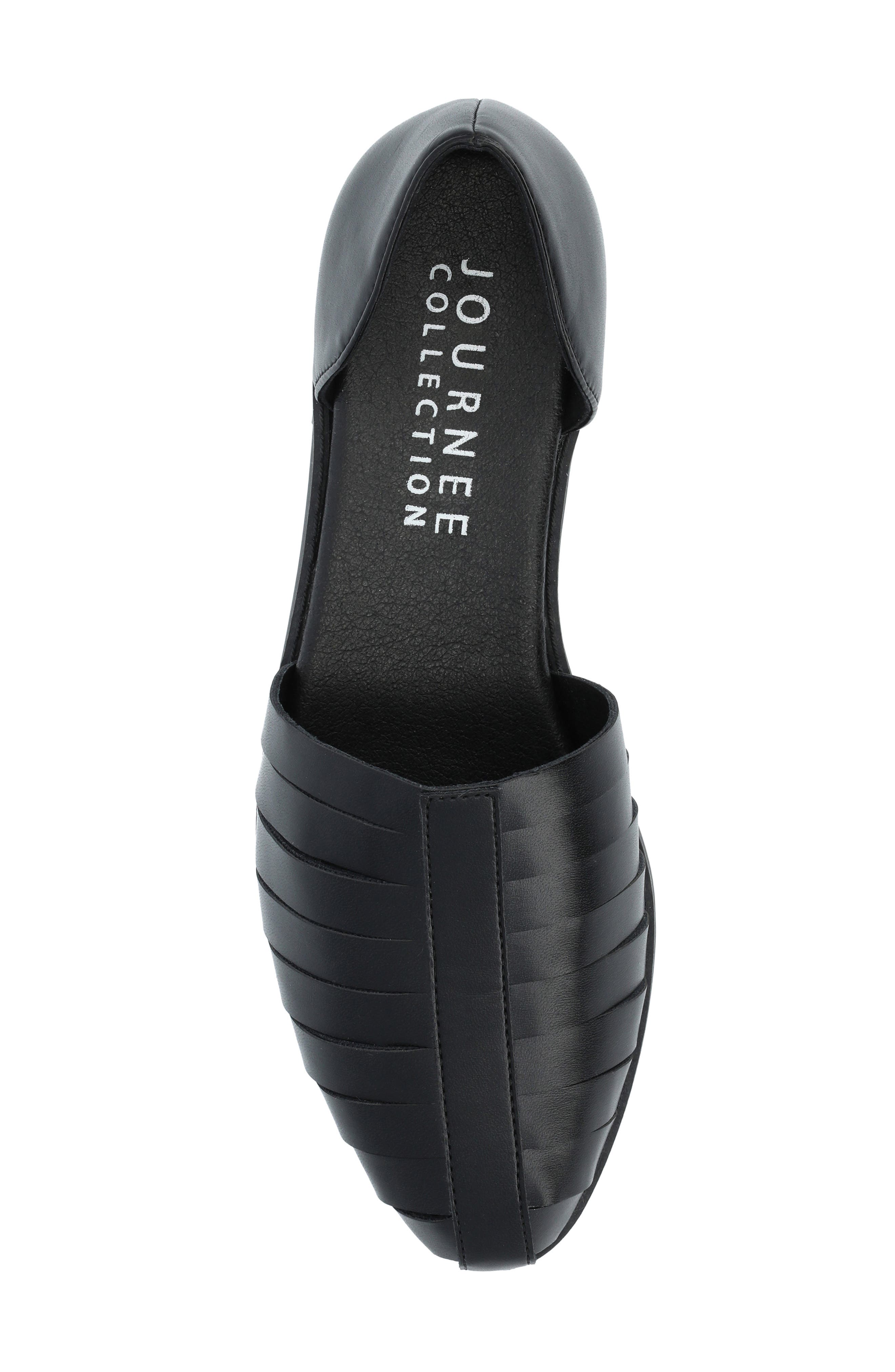 Journee Collection Anyah Vegan Leather Flat, Alternate, color, Black
